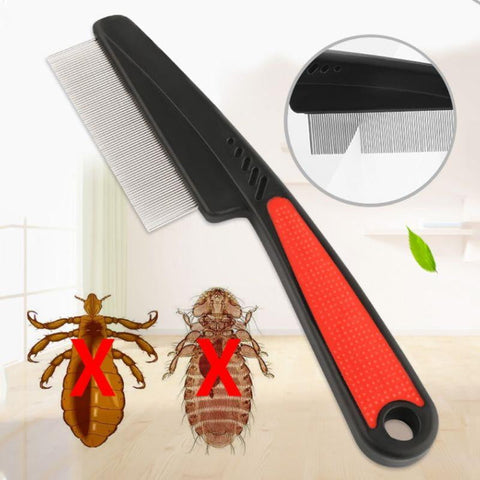 Pet Grooming Comb Teeth Shedding Hair Flea Lice Removal Brush Dog Cat Supplies Pet Massage Hair Comb Brush - VIGANIMAL